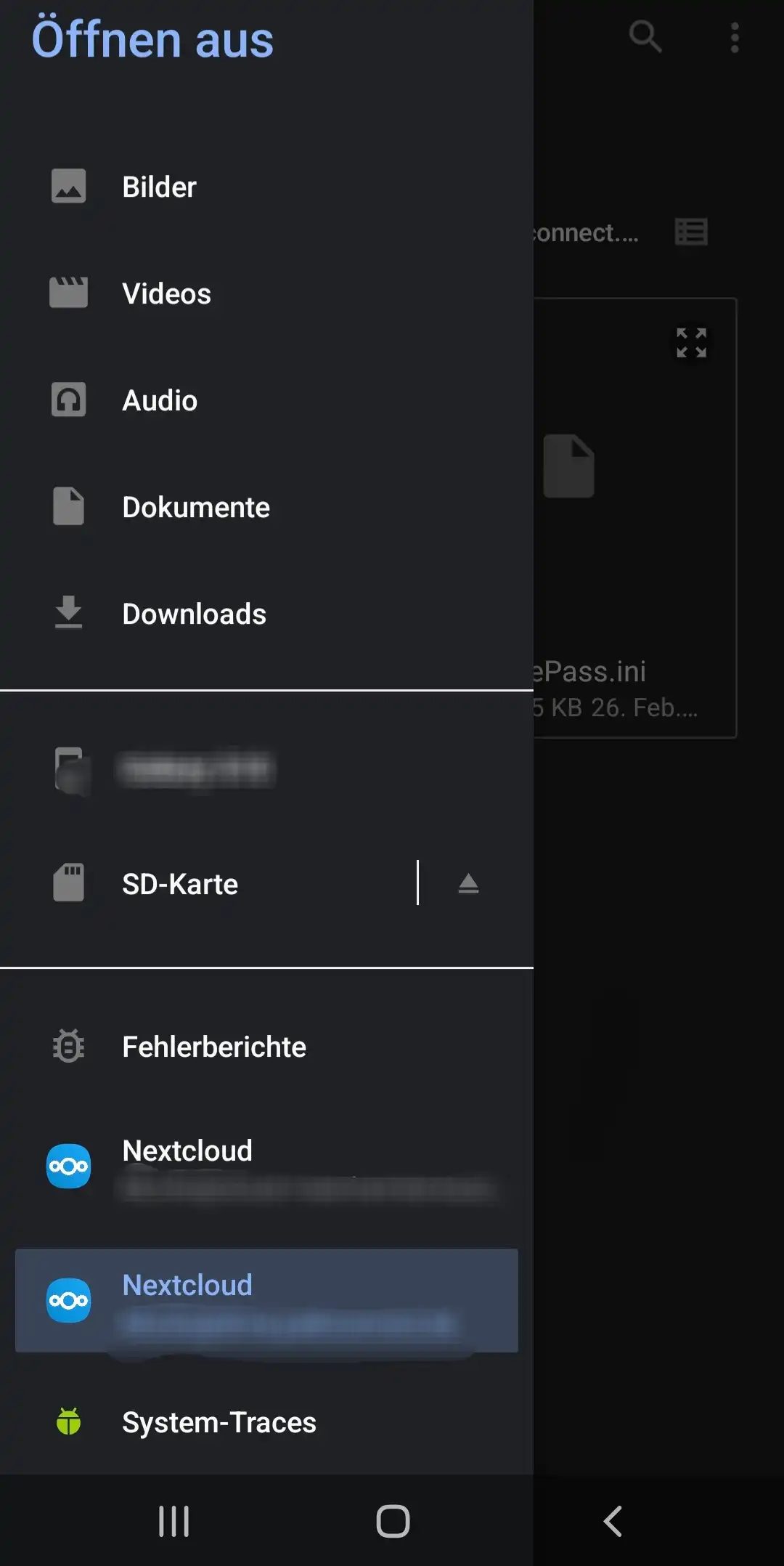 KeePassDX - Add Nextcloud